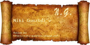 Niki Gusztáv névjegykártya