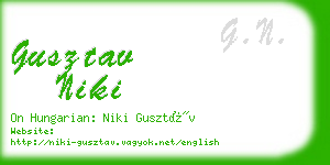 gusztav niki business card